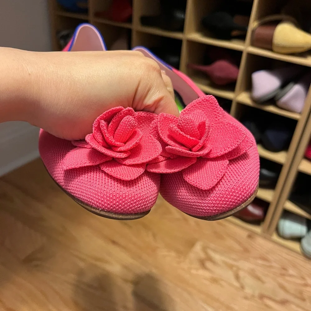 Rothy's Pink Flats with Floral Embellishment - Picture 2 of 5